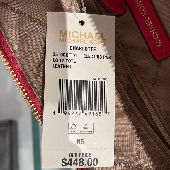 MICHAEL KORS
Jet Set Large Crossgrain Leather Top-Zip Charlotte Tote Bag
NWT - Picture 11 of 16